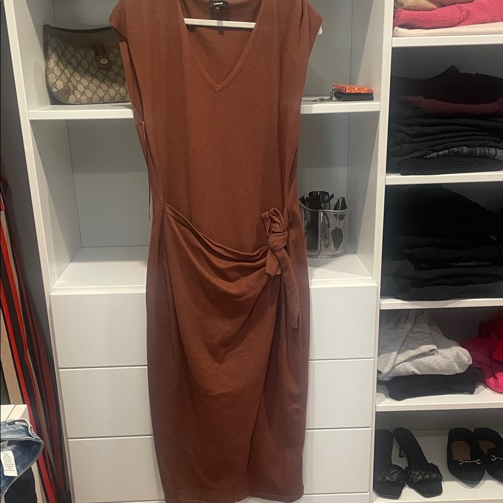 Express Brown Midi Dress